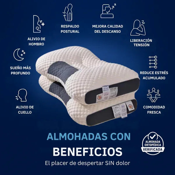 😴 Despierta sin dolor – Almohada Ortopédica Original 🇺🇸 + Envío gratis en 72h